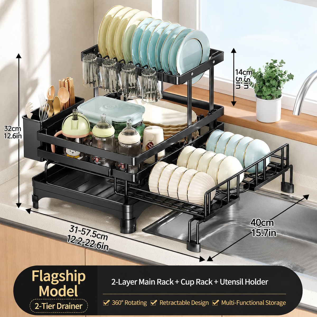 QuickFold Pull-Out Kitchen Rack