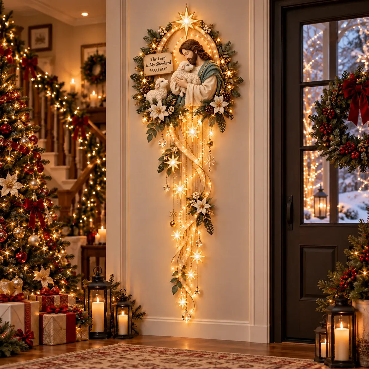 Nativity Starfall Wall Light | Warm Golden Bethlehem Glow⭐