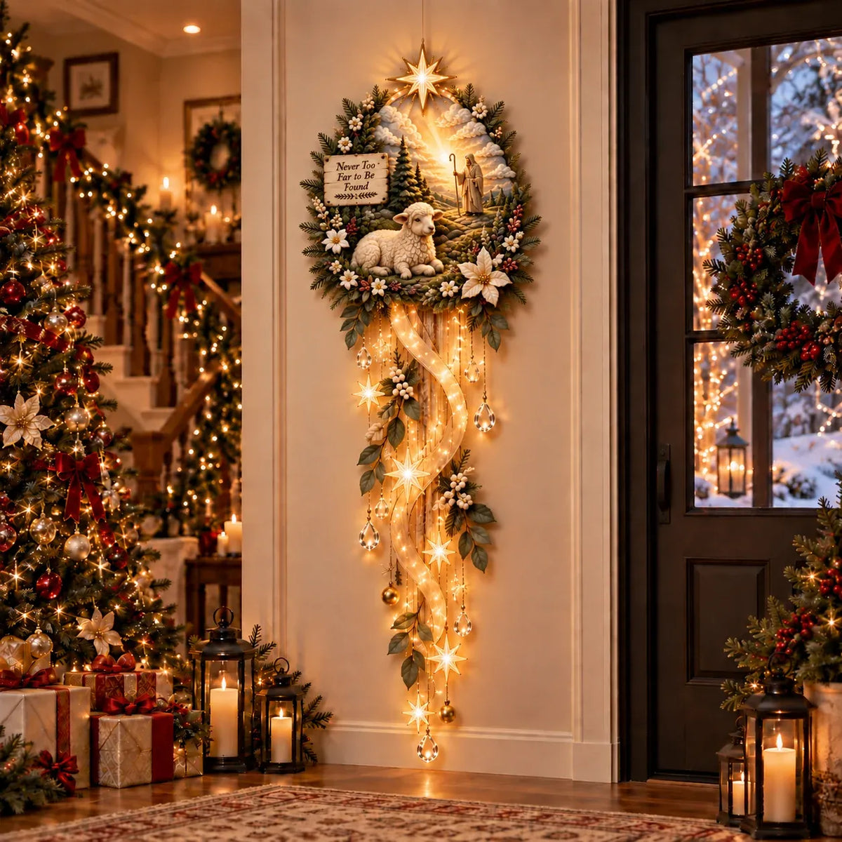 Nativity Starfall Wall Light | Warm Golden Bethlehem Glow⭐
