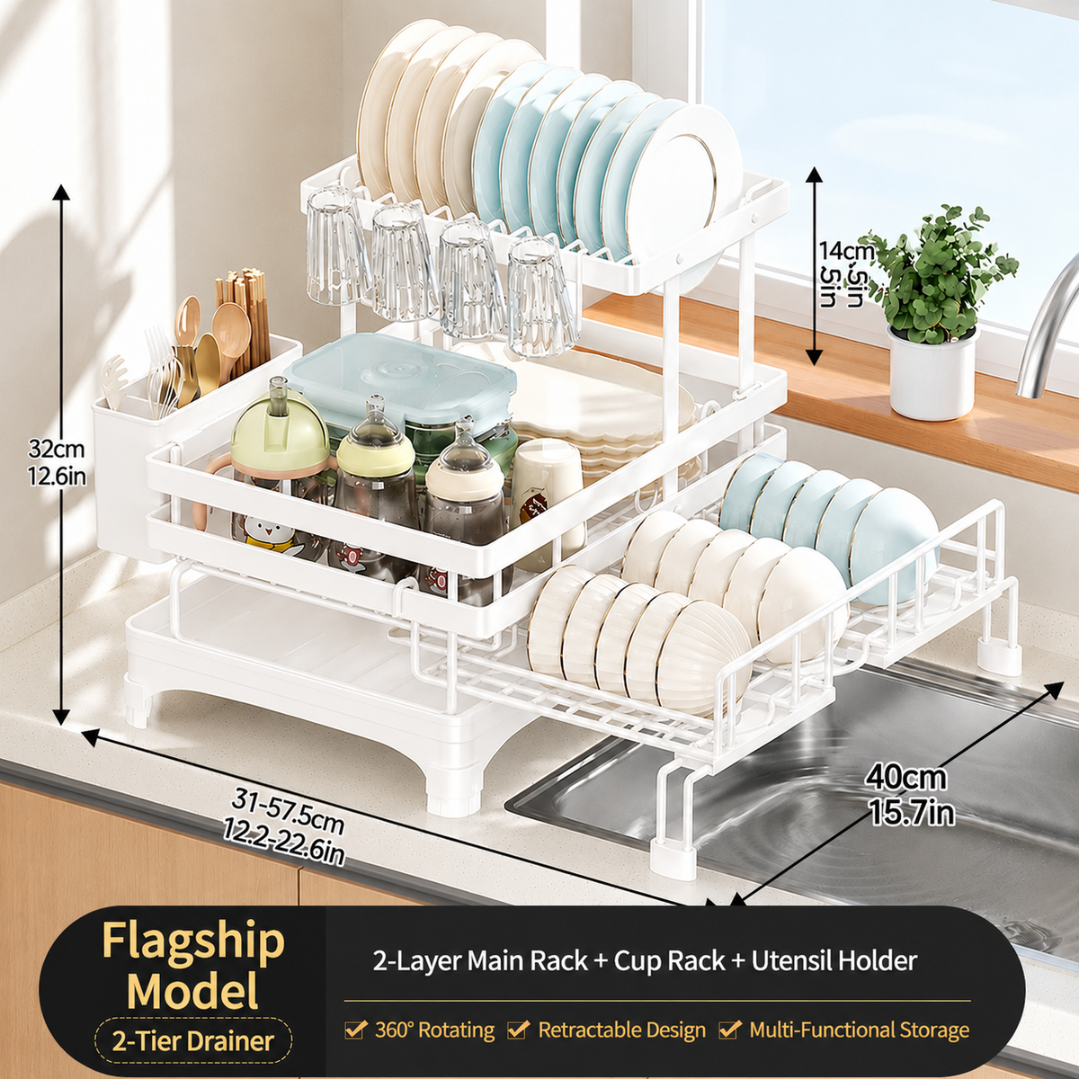QuickFold Pull-Out Kitchen Rack