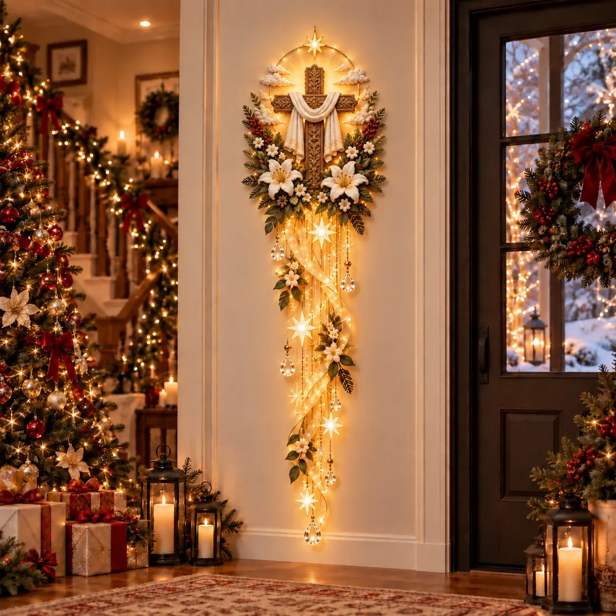 Nativity Starfall Wall Light | Warm Golden Bethlehem Glow⭐